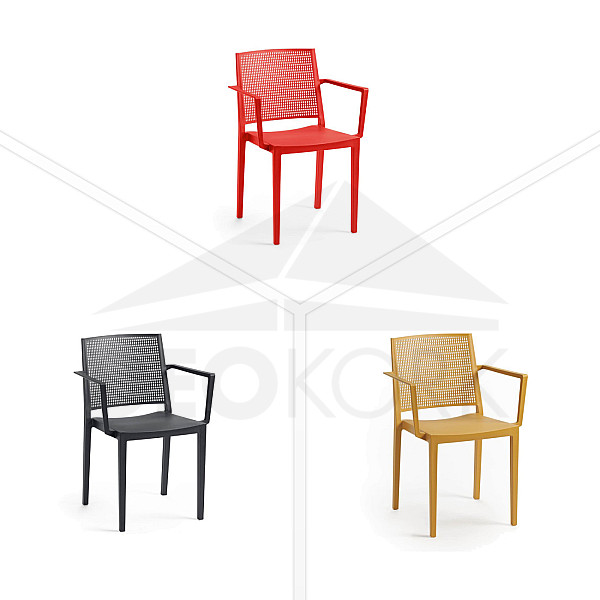 Plastična fotelja sa rukonaslonima STOCKHOLM (razne boje)