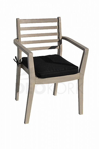 Složiva vrtna stolica s jastukom CHESTERFIELD (siva patina)