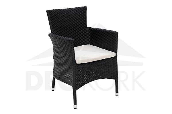 MODENA fotelja od ratana koja se može složiti s jastukom (crna)