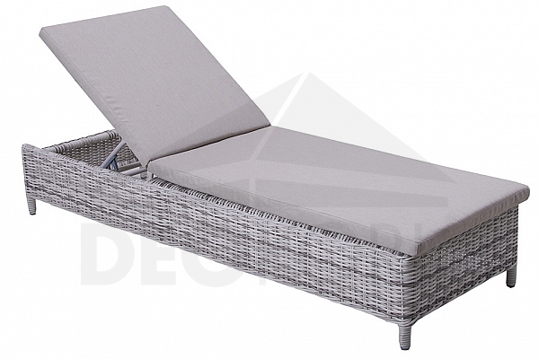 CORONA ležaljka od ratana uklj. jastuci (sivi)