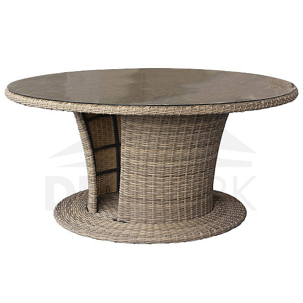 Blagovaonski stol od ratana BORNEO LUXURY promjera 160 cm (smeđi)
