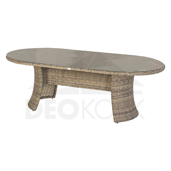 Ovalni blagovaonski stol od ratana 218 x 118 cm BORNEO LUXURY (smeđi)