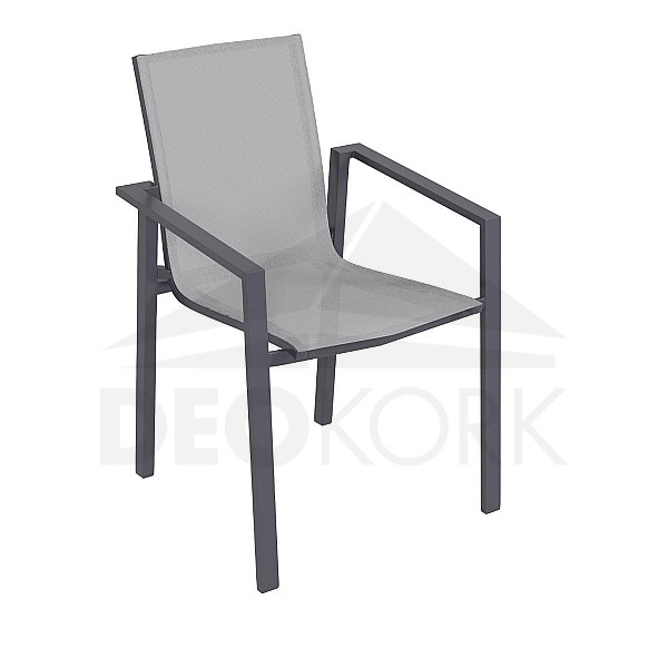Aluminijska fotelja s tkaninom RAVENNA (sivo-smeđa)