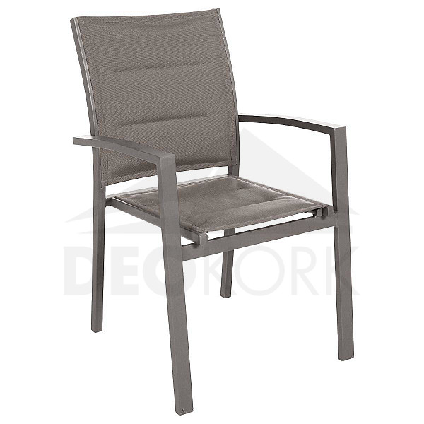 Aluminijska fotelja s tkaninom RIMINI (sivo-smeđa)