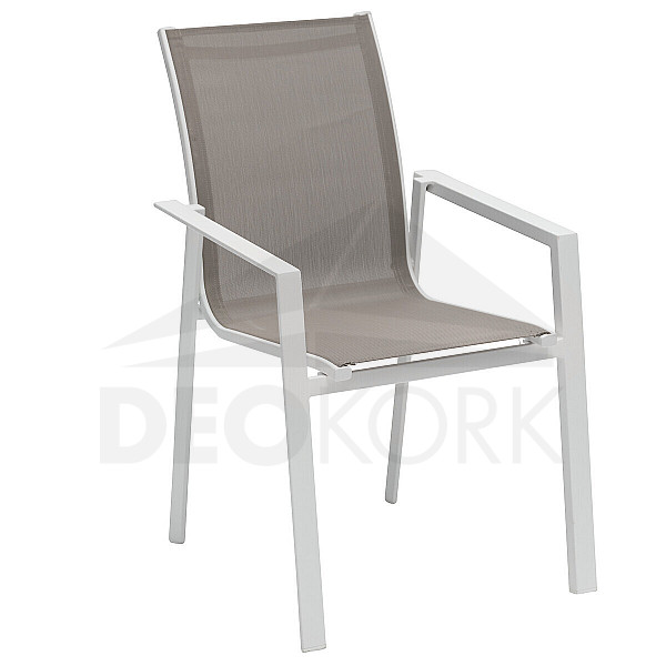 Aluminijska fotelja s tkaninom NOVARA (bijela)