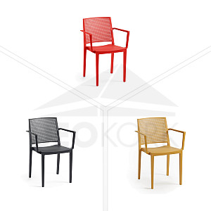 Plastična fotelja sa rukonaslonima STOCKHOLM (razne boje)