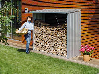 Višenamjensko skladište drva za ogrjev - WoodStock 157 x 102 (srebrna metalik)