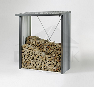 Višenamjensko skladište drva za kamin - WoodStock 157 x 102 (tamno siva metalik)