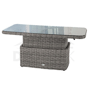 Blagovaonski/skladišni stol od ratana BORNEO 150 x 80 cm (siv)