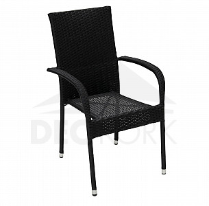 Sklopiva fotelja od ratana SIENA (crna)