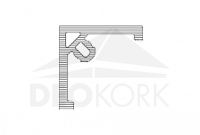 Pokrovni profil sivi škriljevac 9571 510 namijenjen za 9564, 50x50x3000 mm, TWINSON O-WALL