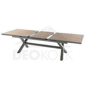 Aluminijski stol VERONA 220/279 cm (sivo-smeđa/med)