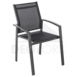 Aluminijska fotelja s tkaninom BERGAMO (antracit)