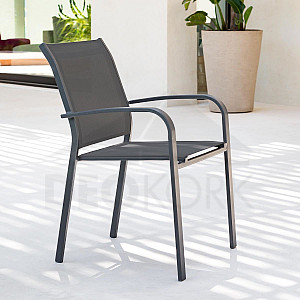 Aluminijska fotelja sa tkaninom LIVORNO (antracit)