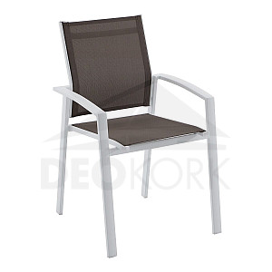 Aluminijska fotelja s tkaninom BERGAMO (bijela)