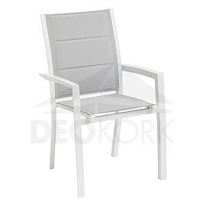 Aluminijska fotelja s tkaninom VERMONT (bijela)