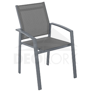 Aluminijska fotelja s tkaninom BERGAMO (siva)