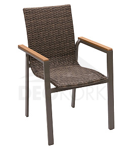 Fiksna vrtna stolica od ratana CALVIN (smeđa)