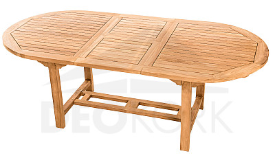 Ovalni vrtni stol SANTIAGO 160/210 x 100 cm (tikovina)