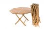 Vrtni sklopivi stol osmerokut HAGEN ⌀ 120 cm (tikovina)