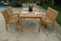 Fiksni vrtni stol pravokutnik HARMONY 150x90 cm (tikovina)
