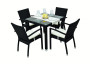 Vrtni stol od ratana NAPOLI 80x80 cm (crni)