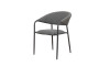 Luksuzna blagovaonska stolica od aluminija MELIA LIKA TEX (siva)