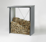 Višenamjenski spremnik drva za kamin - WoodStock 157 x 102 (siva kvarc metalik)