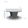 Blagovaonski stol od ratana BORNEO LUXURY promjera 160 cm (siva)