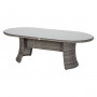 Ovalni blagovaonski stol od ratana 218 x 118 cm BORNEO LUXURY (siva)