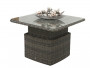 Stol za blagovaonicu/odlaganje od ratana 100 x 100 cm BORNEO LUXURY (siva)