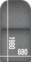 Podesiva ležaljka od ratana uklj. presvlake 198 x 68 cm BORNEO LUXURY (siva)