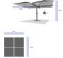 Set suncobrana QUATRO 2x2 m (antracit)