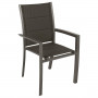 Aluminijska fotelja s tkaninom VERMONT (sivo-smeđa)