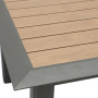 Aluminijski stol VERMONT 216/316 cm (sivo-smeđa/med)
