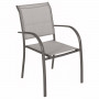Aluminijska fotelja s tkaninom VALENCIA (sivo-smeđa)
