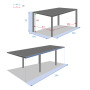 Aluminijski stol CATANIA 160/254x100 cm (antracit)