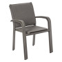 Aluminijska fotelja s tkaninom BRIXEN (sivo-smeđa)