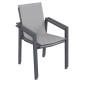 Aluminijska fotelja s tkaninom RAVENNA (sivo-smeđa)