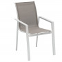 Aluminijska fotelja s tkaninom NOVARA (bijela)