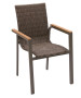 Fiksna vrtna stolica od ratana CALVIN (smeđa)